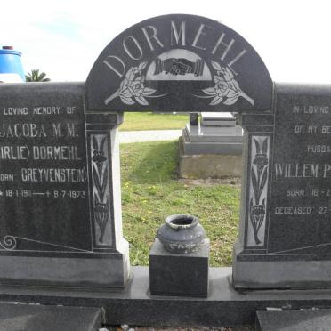 DORMEHL Willem Petrus 1908-1970 &amp; Jacoba M.M. GREYVENSTEIN 1911-1973