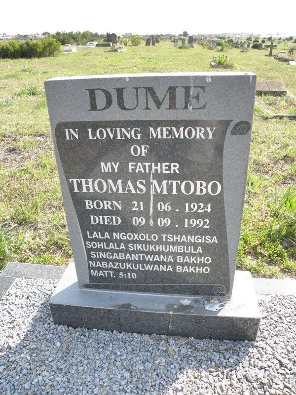 DUME Thomas Mtobo 1924-1992