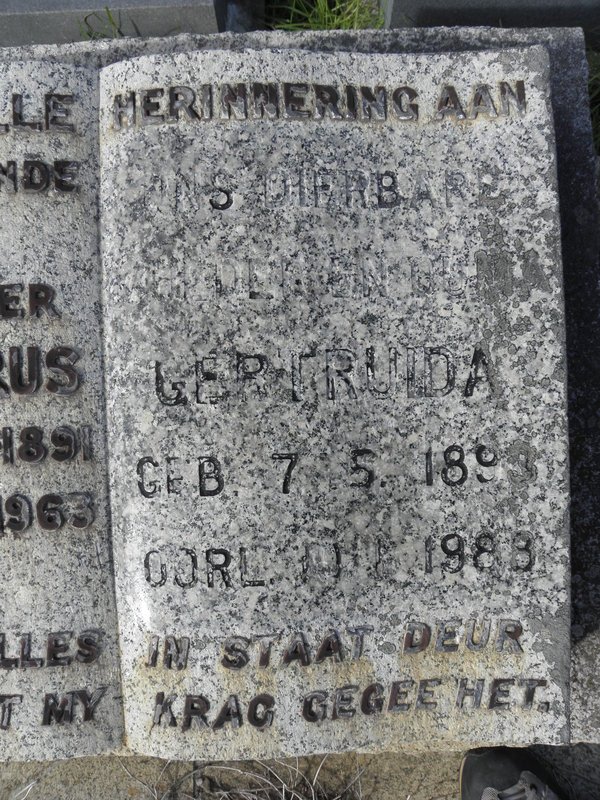 FOURIE Gertruida 1893-1988
