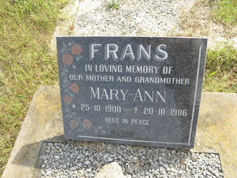 FRANS Mary-Ann 1900-1986