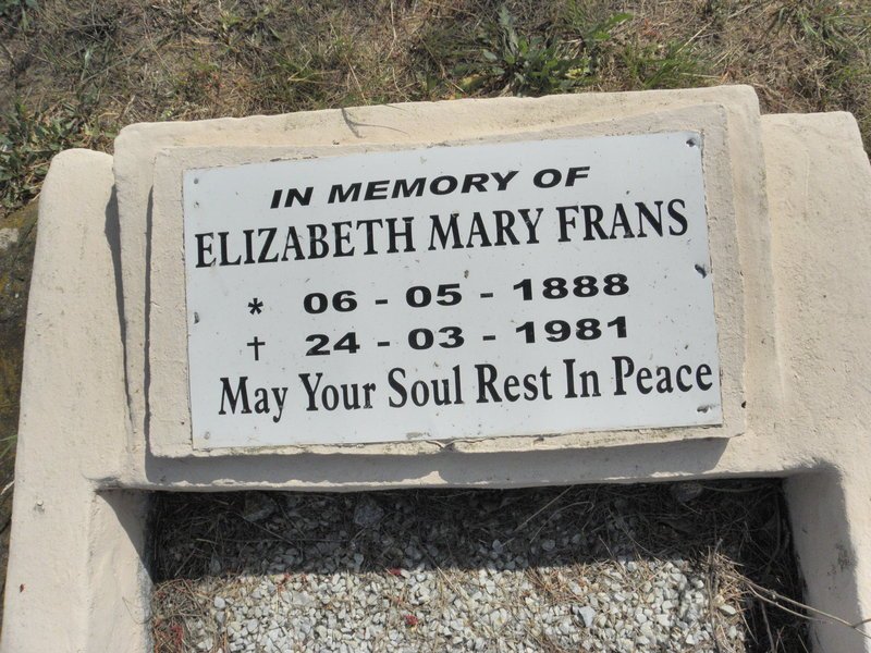 FRANS Elizabeth Mary 1888-1981