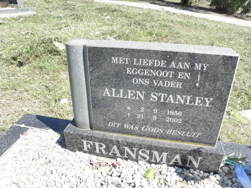 FRANSMAN Allen Stanley 1956-2002
