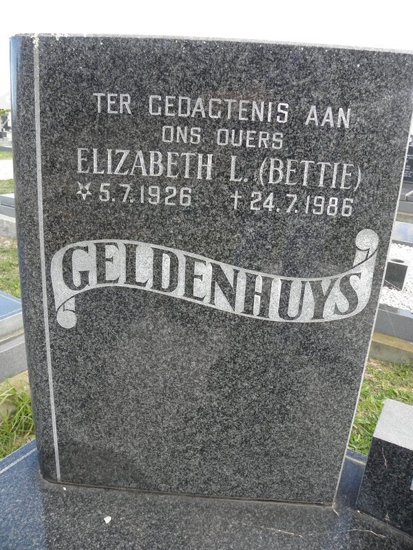 GELDENHUYS Elizabeth L. 1926-1986