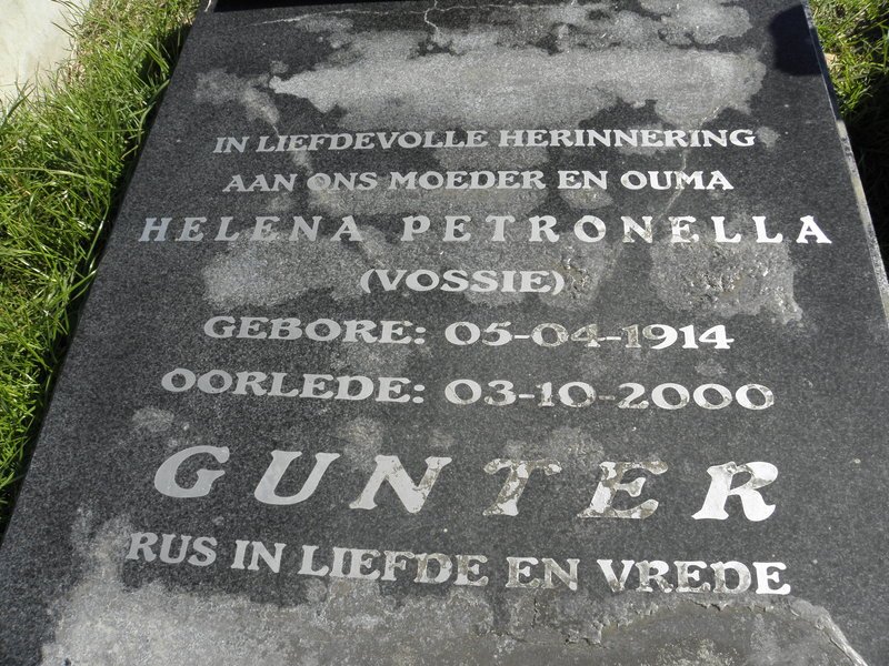 GUNTER Helena Petronella 1914-2000