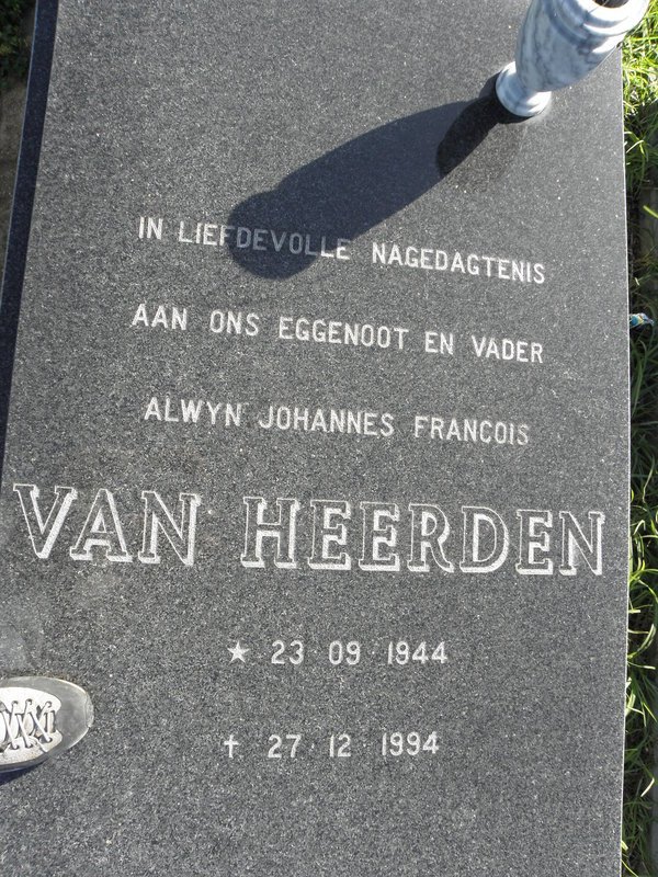 HEERDEN Alwyn Johannes Francois, van 1944-1994