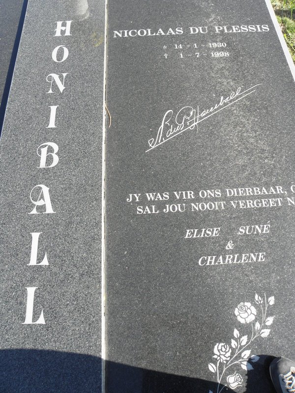HONIBALL Nicolaas Du Plessis 1930-1998
