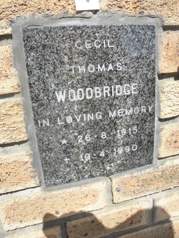 WOODBRIDGE Cecil Thomas 1915-1990