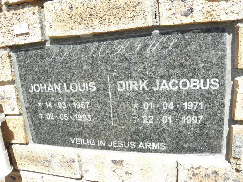 PRETORIUS Johan Louis 1967-1993 :: PRETORIUS Dirk Jacobus 1971-1997