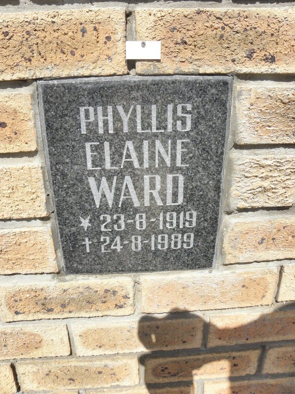 WARD Phyllis Elaine 1919-1989