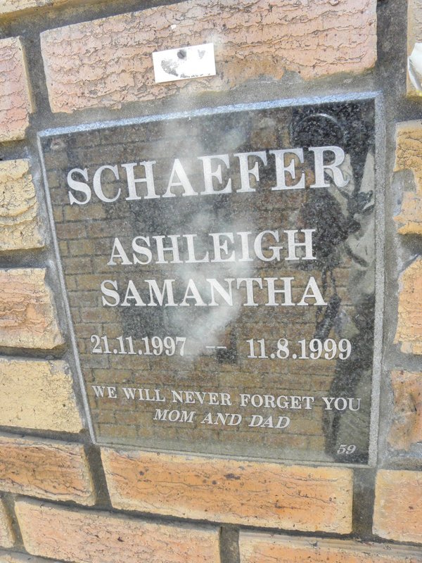 SCHAEFER Ashleigh Samantha 1997-1999