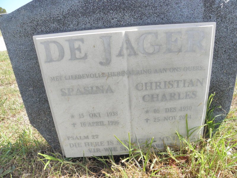 JAGER Christian Charles, de 1930-2004 &amp; Spasina 1938-1996