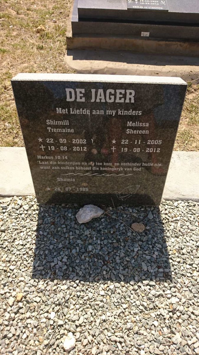 DE JAGER Shamia 1985- :: DE JAGER Shirmill Tremaine 2002-2012 :: DE JAGER Melissa Shereen 2005-2012