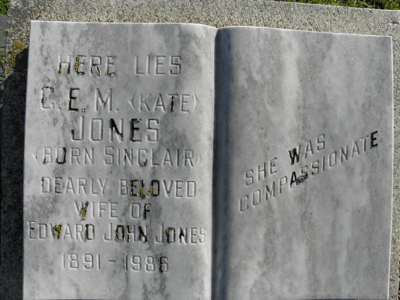 JONES G.E.M. nee SINCLAIR 1891-1986