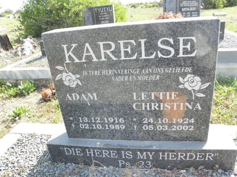 KARELSE Adam 1916-1989 &amp; Lettie Christina 1924-2002