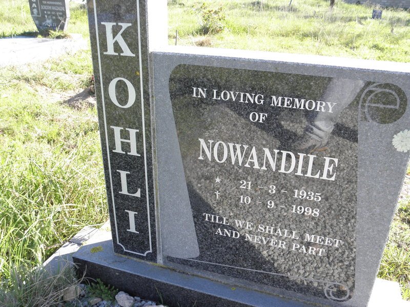 KOHLI Nowandile 1935-1998