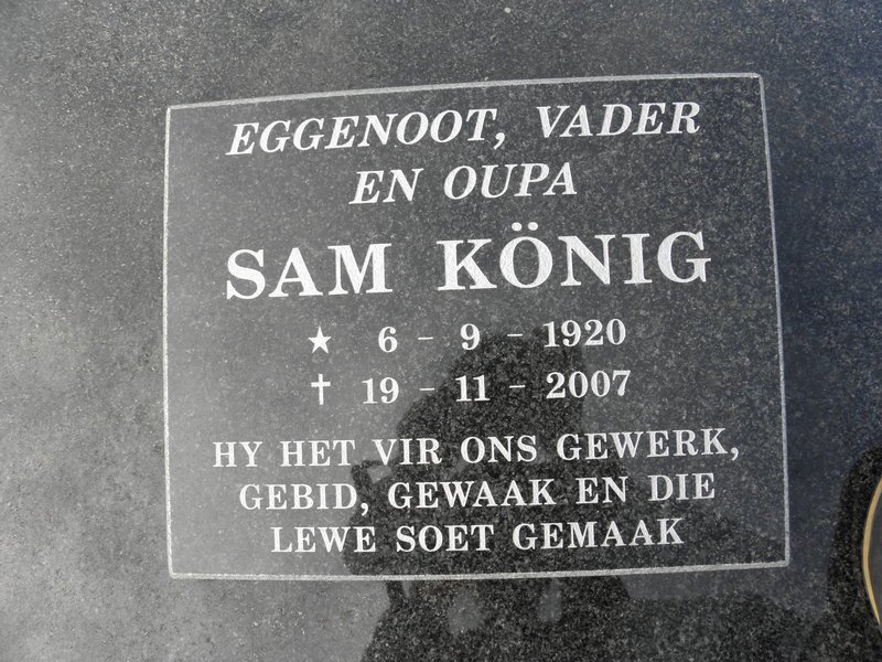 KÖNIG Sam 1920-2007