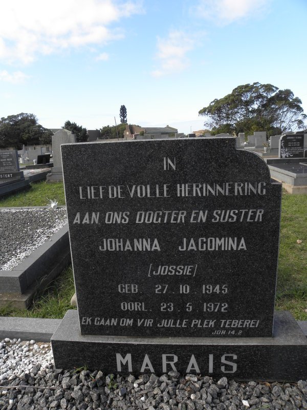 MARAIS Johanna Jacomina 1945-1972