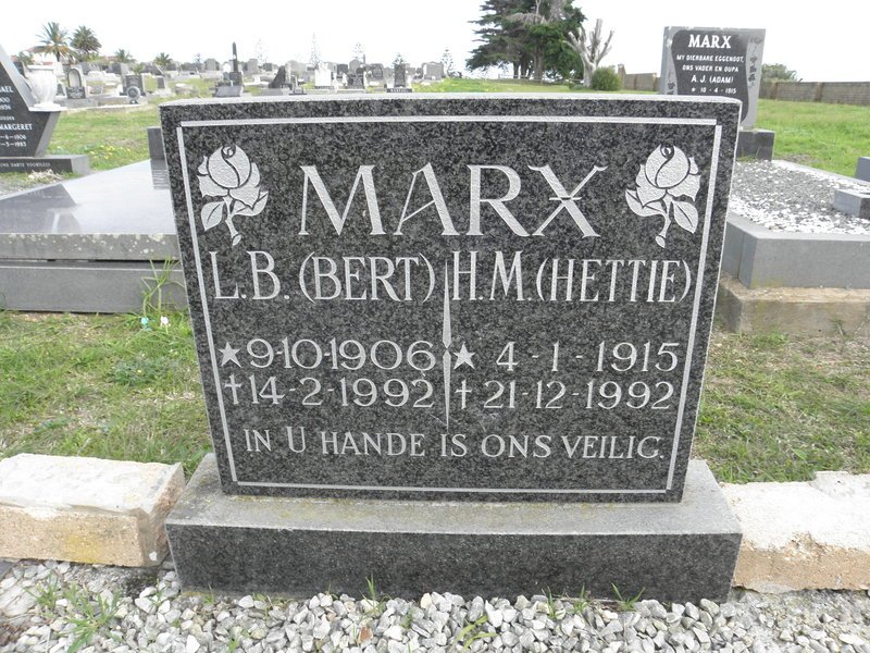 MARX L.B. 1906-1992 &amp; H.M. 1915-1992