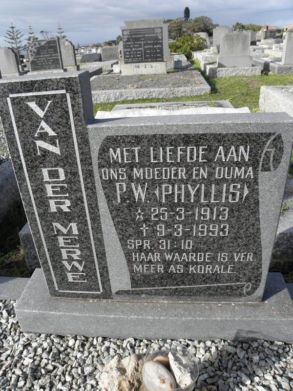 MERWE P.W., van der 1913-1993