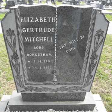 MITCHELL Elizabeth Gertrude nee BORGSTROM 1901-1977