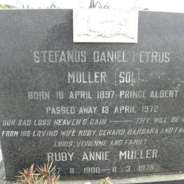MULLER Stefanus Daniel Petrus 1897-1972 &amp; Ruby Annie 1900-1975