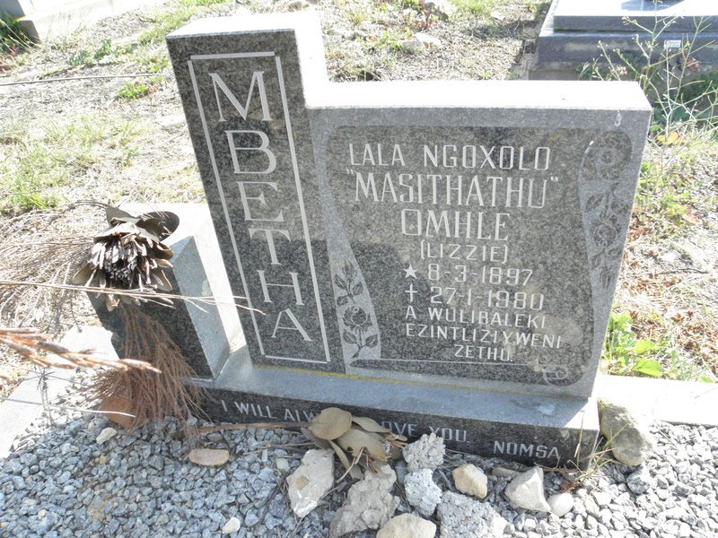 MBETHA Masithathu Omhle 1897-1980