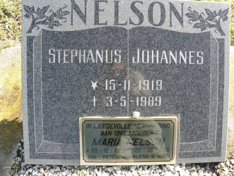 NELSON Stephanus Johannes 1919-1989 &amp; Maria 1923-2010