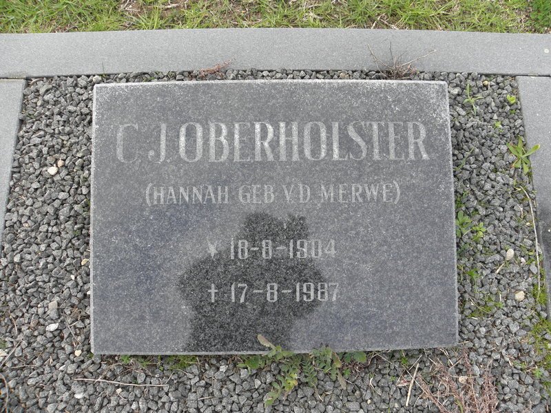 OBERHOLSTER C.J. nee VAN DER MERWE 1904-1987