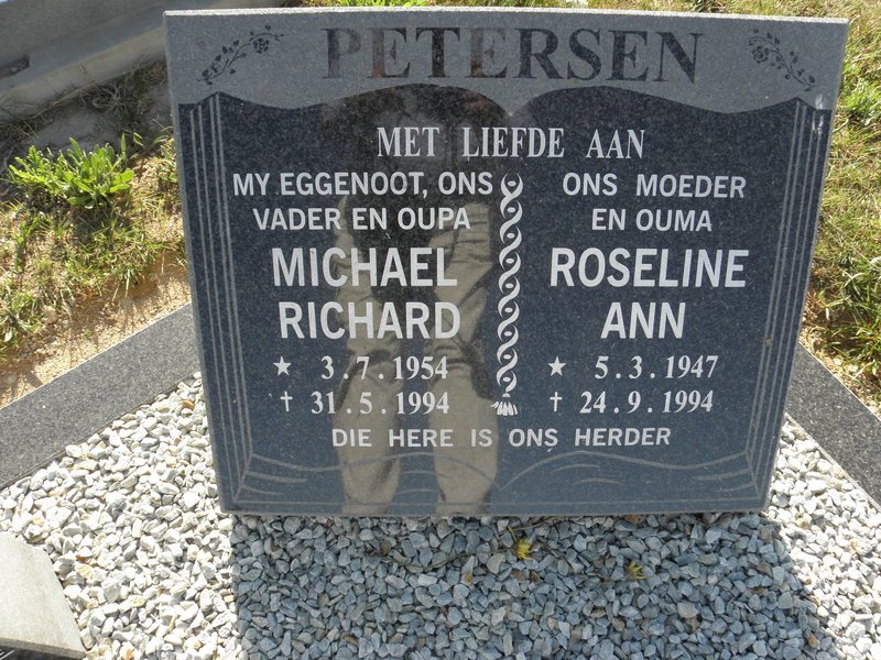 PETERSEN Michael Richard 1954-1994 &amp; Roseline Ann 1947-1994