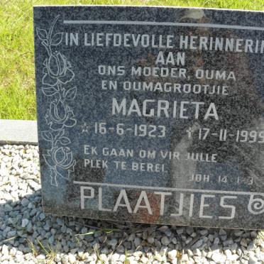PLAATJIES Magrieta 1923-1999