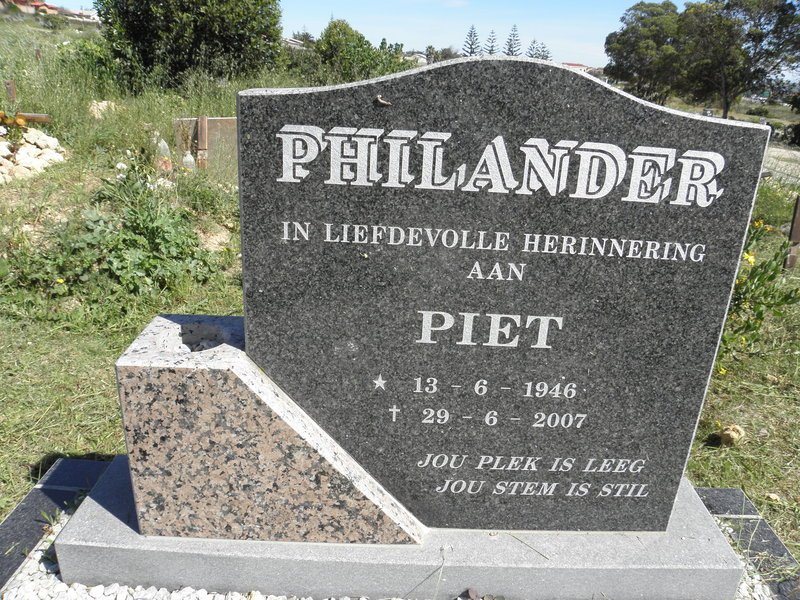 PHILANDER Piet 1946-2007