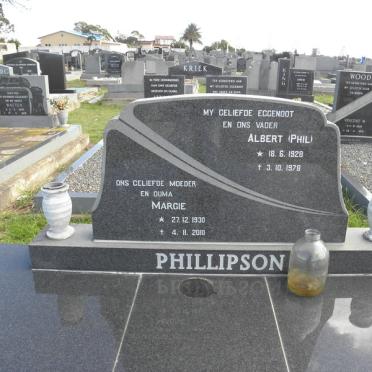 PHILLIPSON Albert 1928-1978 &amp; Margie 1930-2010