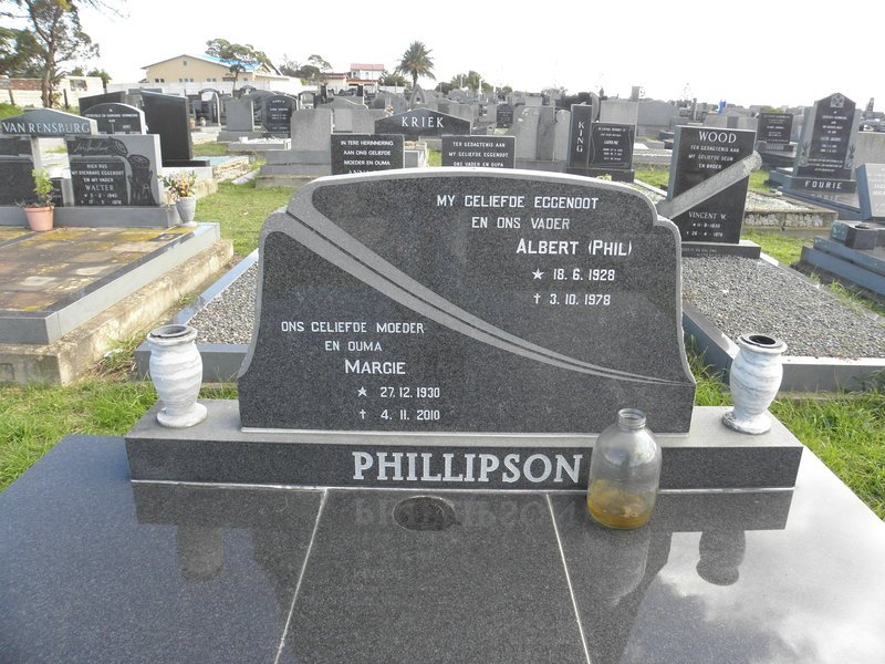 PHILLIPSON Albert 1928-1978 &amp; Margie 1930-2010