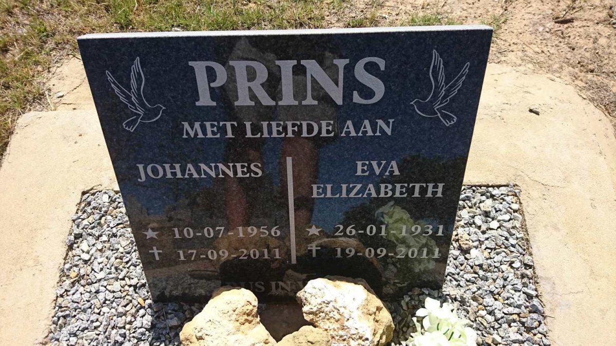 PRINS Johannes 1956-2011 &amp; Eva Elizabeth 1931-2011