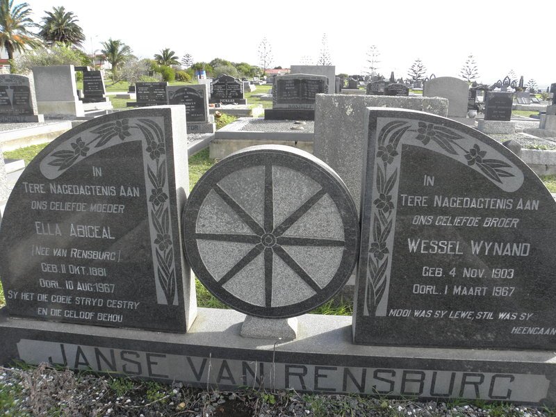 RENSBURG Wessel Wynand, Janse van 1903-1967 :: Ella Abigeal VAN RENSBURG 1881-1967