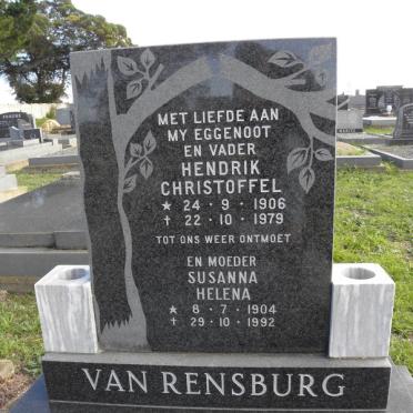 RENSBURG Hendrik Christoffel, van 1906-1979 &amp; Susanna Helena 1904-1992