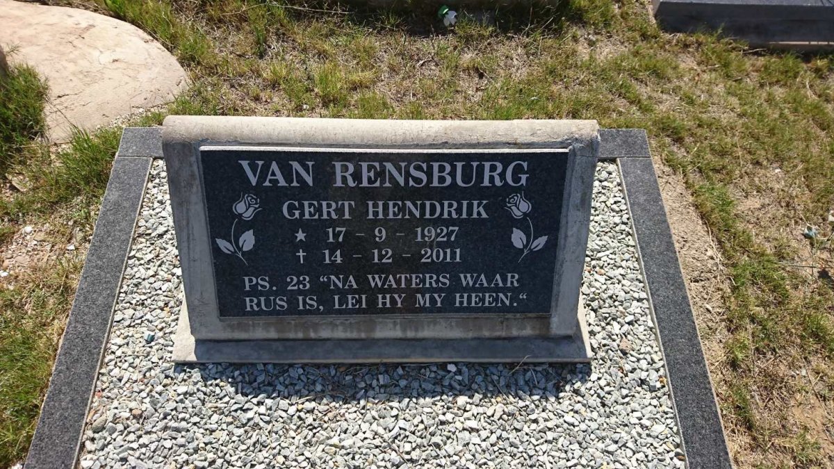 RENSBURG Gert Hendrik, van 1927-2011