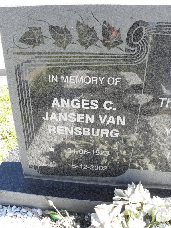 RENSBURG Anges C., Jansen van 1923-2002