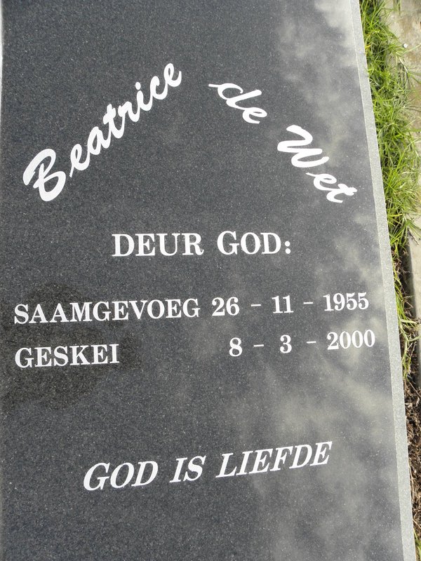 RENSBURG Beatrice De Wet, Janse van 1955-2000
