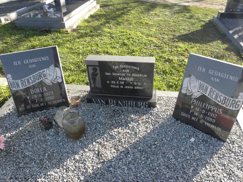 RENSBURG Phillippus, van 1912-1989 &amp; Dolla 1923-2002 :: VAN RENSBURG Marius 1969-1971