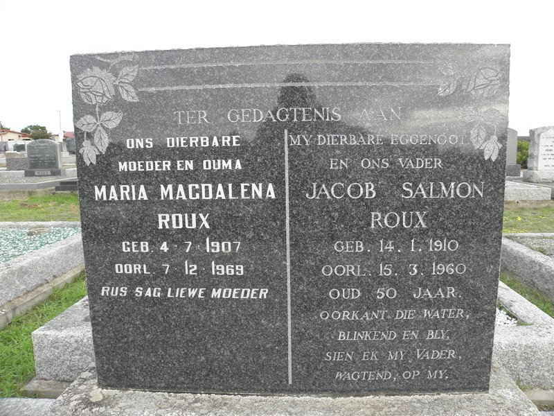 ROUX Jacob Salmon 1910-1960 &amp; Maria Magdalena 1907-1969