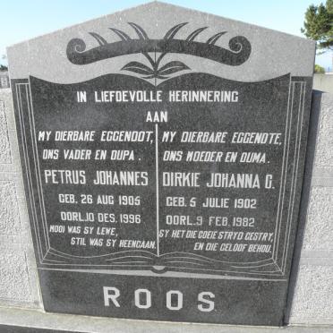 ROOS Petrus Johannes 1905-1996 &amp; Dirkie Johanna C. 1902-1982