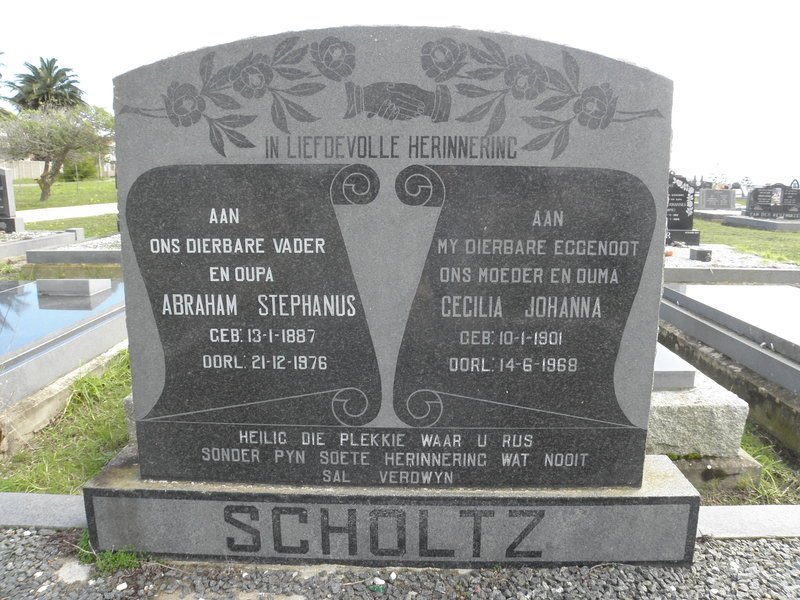 SCHOLTZ Abraham Stephanus 1887-1976 &amp; Cecilia Johanna 1901-1968