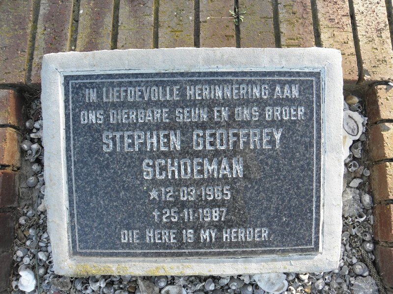 SCHOEMAN Stephen Geoffrey 1965-1987