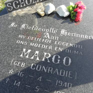 SCHOEMAN Margo nee CONRADIE 1940-1994