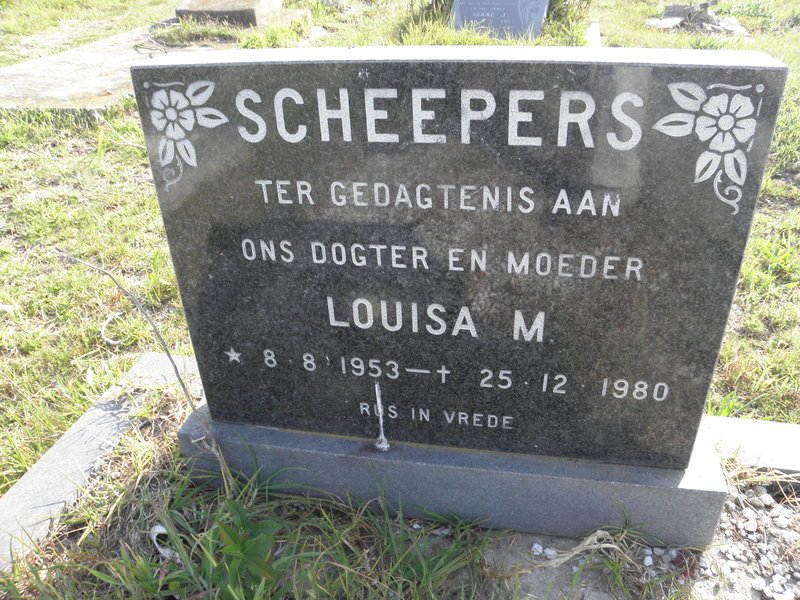 SCHEEPERS Louisa M. 1953-1980