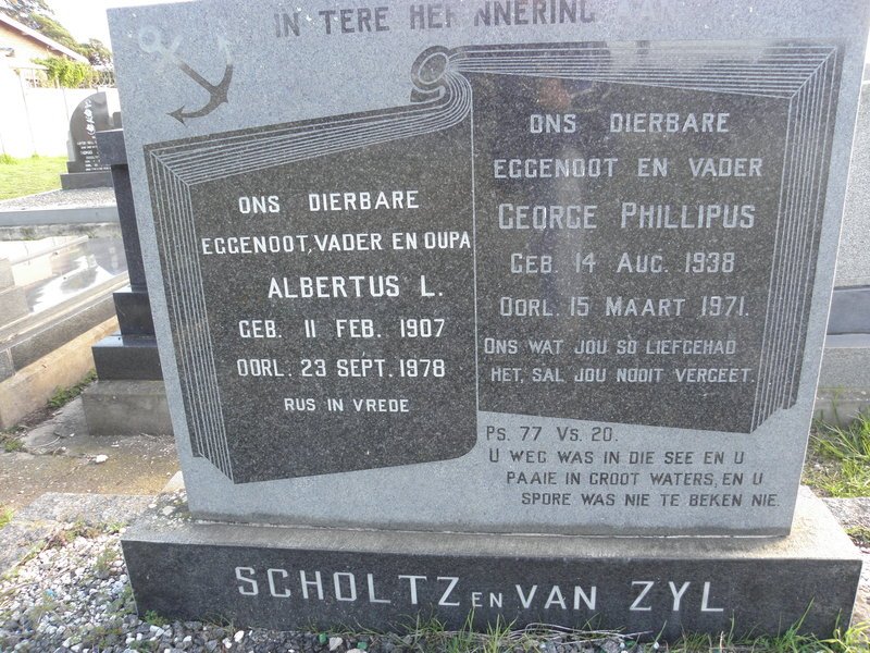 SCHOLTZ Albertus L. 1907-1978 :: VAN ZYL George Phillipus 1938-1971