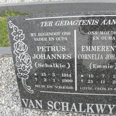 SCHALKWYK Petrus Johannes, van 1914-1999 &amp; Emmerentia Cornelia Johanna 1922-2008