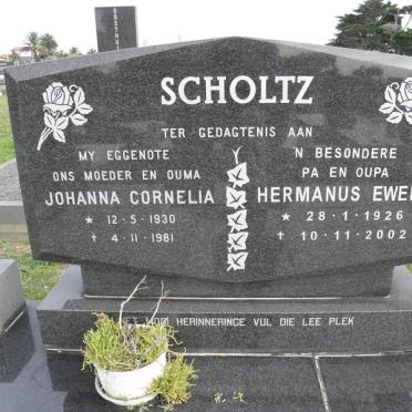 SCHOLTZ Hermanus Ewert 1926-2002 &amp; Johanna Cornelia 1930-1981