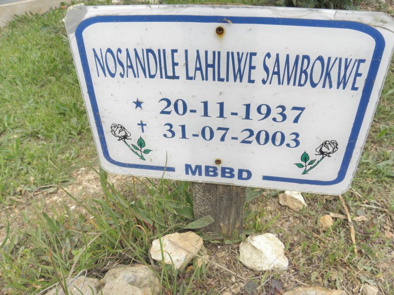 SAMBOKWE Nosandile Lahliwe 1937-2003
